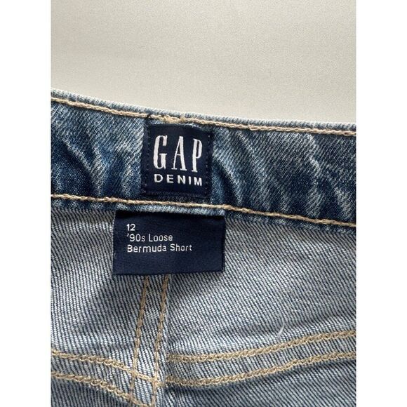 Gap Girls' Size 12 The 90s Loose High Rise Bermuda Denim Short NWT - Picture 4 of 4
